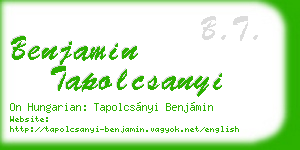 benjamin tapolcsanyi business card